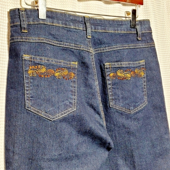 COS Beaded & Embroidered High Rise Stretch Bootcut Jeans (8) - Picture 4 of 10